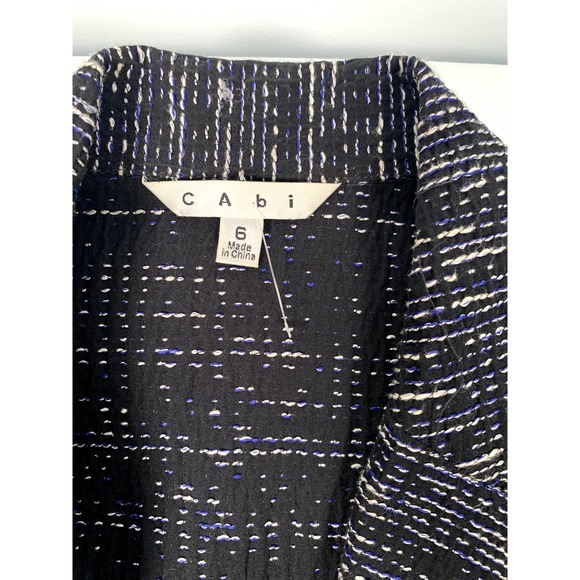 Cabi NWOT Mingle Black Blue White Tweed style Zip Up Woman's Jacket 6‎ - Picture 3 of 9